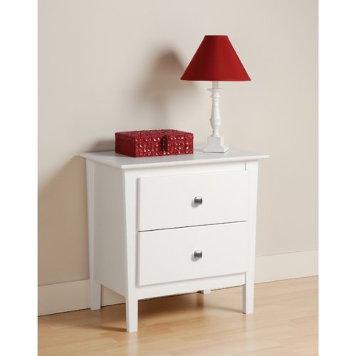 White Night Stand with 2 Drawers - Berkshire Collection White Night Stand with 2 Drawers - Berkshire Collection