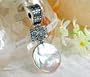 Fabulous Fiery Rainbow Luster White Mother Of Pearl Designer Sterling Silver Pendant