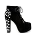 Lace up Platform Ankle Round Toe Booties + Studded Spike