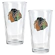 Chicago Blackhawks 2pc Pint Ale Glass Set - Primary Logo NHL Hockey