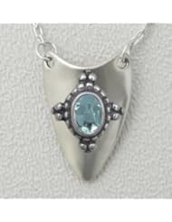 Sterling Silver Aromatherapy Necklace Featuring a Genuine Blue Topaz