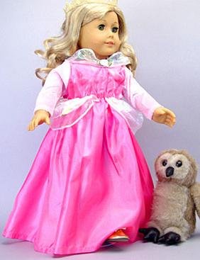 Pink with Lace Colonial Gala Christmas Holiday Gown Dress Renaissance Princess Doll Clothes Outfit Fits American Girl 18
