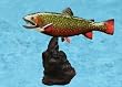 Taxidermy 13" Fiberglass Brook Trout Sculpture Statue