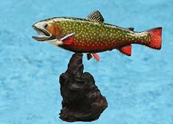 Taxidermy 13" Fiberglass Brook Trout Sculpture Statue