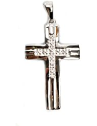 Sterling Silver Cross Pendant Polished Wholesale Unique Charm Pure 925 New 28mm with 1.5mm Ball Bead Chain