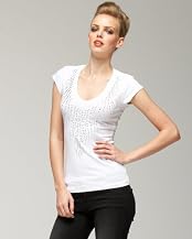 Deep V Studded Logo Tee