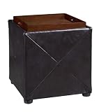 Modus Furniture Upholstered Milano Storage Cube, Chocolate Leatherette Modus Furniture Upholstered Milano Storage Cube, Chocolate Leatherette