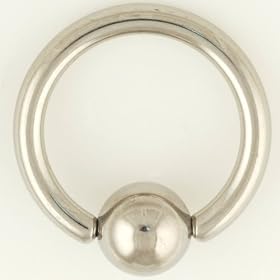 One Stainless Steel Captive Bead Ring: 12g 5/8", Stainless Steel Bead: 6mm