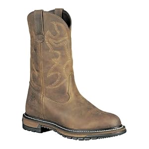 Buy Mens Rocky 10 EH Casual Comfort Leather Pull On Western Work Boots