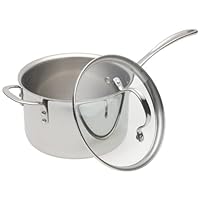 Calphalon Tri-Ply Stainless 4-1/2-Quart Saucepan with Glass Lid