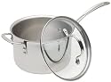 Calphalon Tri-Ply Stainless 4-1/2-Quart Saucepan with Glass Lid