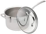 Calphalon Tri-Ply Stainless 4-1/2-Quart Saucepan with Glass Lid