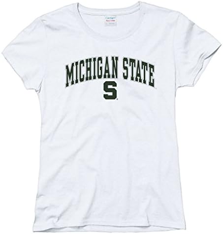 Michigan State Spartans Women's Midsize Logo T-Shirt (White, Womens Small)