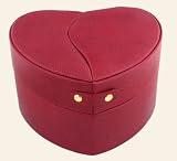 Heart Jewelry Box With Travel Case Red Leather