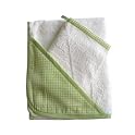 Tadpoles Basics Green Gingham Towel with Bath Mitt