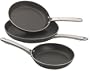 Farberware Nonstick Aluminum 3-Piece Nonstick Skillet Set, Charcoal