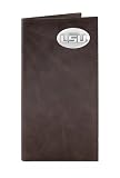 NCAA Lsu Tigers Brown Wrinkle Leather Roper Concho Wallet, One Size