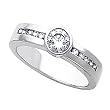 14K White Gold Diamond Engagement Ring - 0.65 Ct.