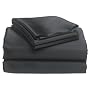 Scent-Sation Charmeuse 300-Thread-Count Satin Twin Sheet Set, Black