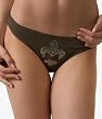 OnGossamer Signs Of The Times Crystal Embellished Thong Panty