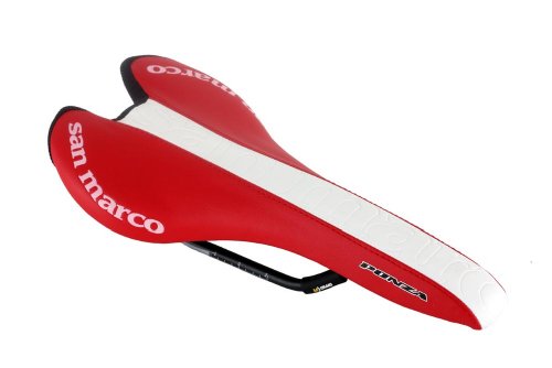 Selle San Marco Ponza CRMO Leather Bike Saddle Bike Red Color