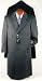 OverCoat - TopCoat Darkest Charcoal Gray Single Breasted Wool Blend TopCoat Long 46 inches in length Men's Coat