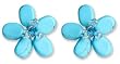 Earrings, 'Cool Blue Flower' 1" W 1" L