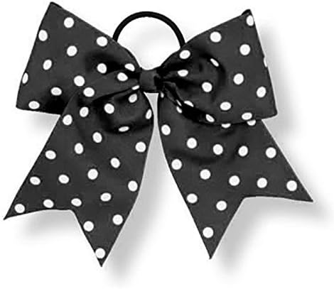Large Short Tailed Polka Dot Bow (Black)