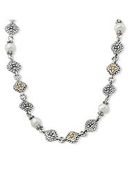 Sterling Silver W/14k 6-6.5mm Freshwater Cultured Pearl 20in Necklace