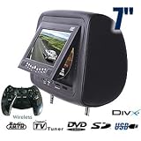TFT 7'' 2 X DVD Headrest LCD + Built-in DVD Player + Play Game with your Kids + Keep your Kids Quite in back seat while playing games + Two Wireless Remote Control + One CD Game Included + play movie/ music/picture form your SD Card + Install on almost any car or vans (Universal) Color (Beige)