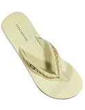Dockers - Ladies Wedge Flip Flop Sandal, Natural