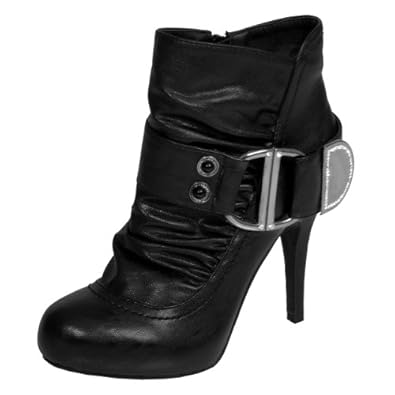 Bamboo By Journee Embellished Buckle Strap High Heel Boot
