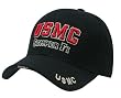 Delux Military Law Enforcement Cap Hat- USMC Semper Fi, Black (Comes In 2 Different Colors)