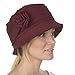 Sakkas Womens Wool Blend Foldable Cloche Bucket Hat with Flower Accent