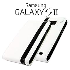 Flip-Case Handy Klapp Tasche Samsung I9100 Galaxy S2 SII Weiss-Schwarz Schutzh�lle Case Handytasche Etui Cover Schutz H�lle Bag NEU