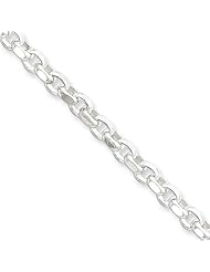 4mm, Sterling Silver, Flat Rolo Chain, 7 inch