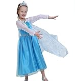 TOPWELL88 Girls Snow Queen Elsa Anna Costume Snow Princess Dresses (US-3T/3)