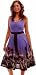 Fever Lilac Cotton Printed Womens Fashion Dress Size 8