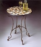 Accent Table With Assorted Veneers Inlay Top