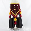 Triangular Burgundy Velvet Hip Scarf with Tassels