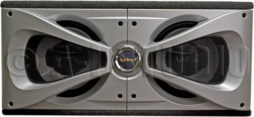 Infinity Reference 1220de Dual 12-Inch Preloaded Enclosure with Slipstream Port (Silver/Black)