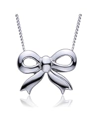 Fairymorning® 18 Inches 925 Sterling Silver Necklace with Bow Tie Pendant