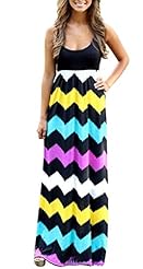 Summer Striped Print Empire   Waistline Linen Sleeveless Tank Evening Dress/Party Dress/Maxi Dress 