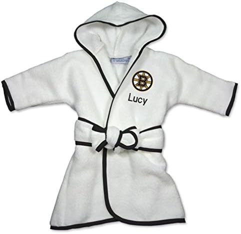 Designs by Chad and Jake Baby Personalized Boston Bruins Robe One Size White