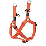 Rogz Reflective 5/8-Inch Snake Dog Step-in Harness, Small to Medium Adjustable, Orange