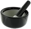 HIC Porcelain Mortar and Pestle 3.5-inch Black