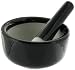 HIC Porcelain Mortar and Pestle 3.5-inch Black