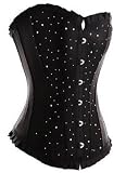 Stunning Black diamante corset, long lined & finished in black satin, size 6,8,10,12,14,16,18,20,22,24 By Aimerfeel