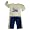 Mis Tee V-Us - Toddler Boys Long Sleeve Pant Set, Tan, Navy (Size 4T)