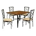 Wood/ Metal Dinette Set - Oak/ Black